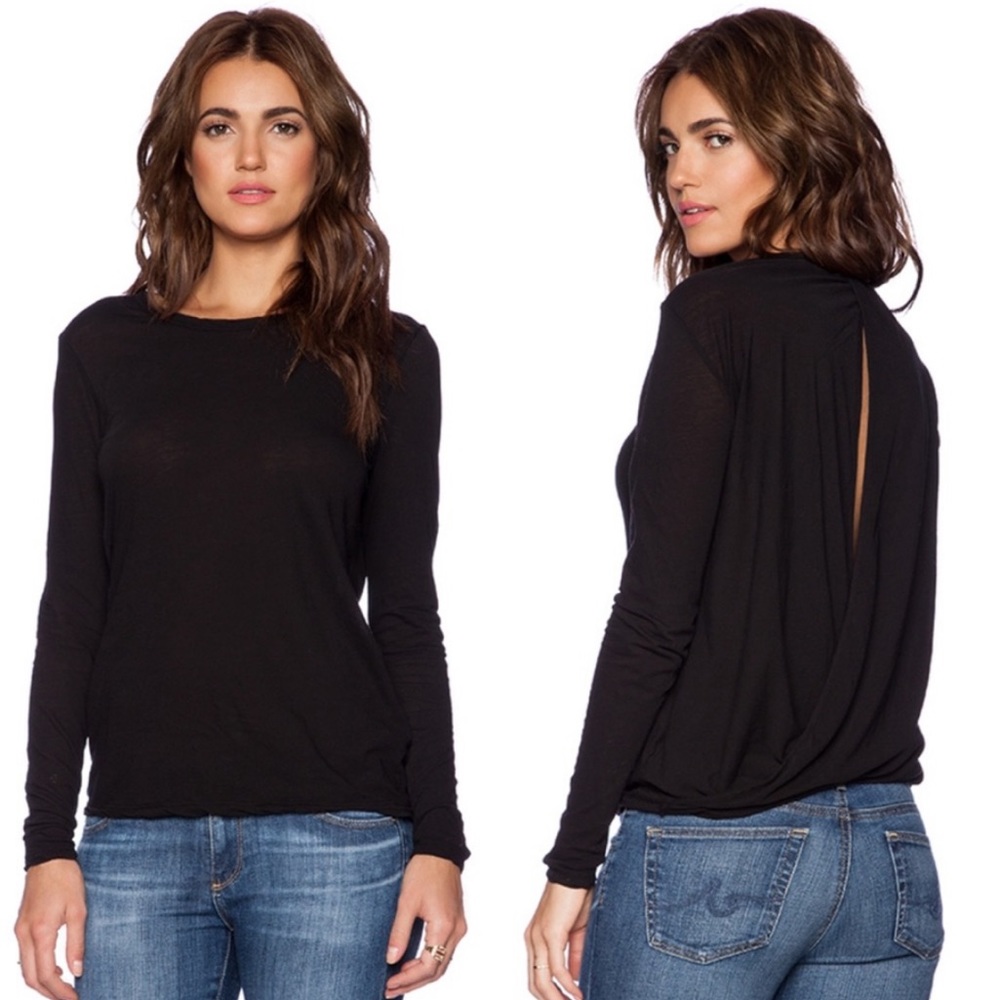 James Perse Drape Back Long Sleeve Top